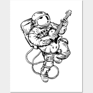 SEEMBO Spaceman Playing Guitar Guitarist Musician Music Band Posters and Art